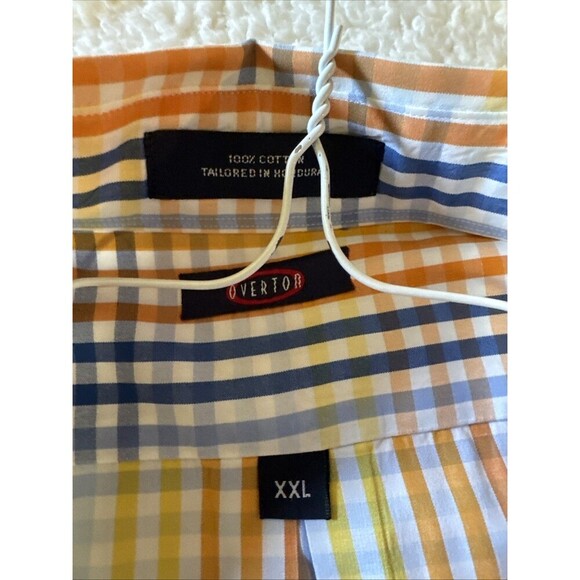 Overton Men's Button Down Check Shirt Long Sleeve XXL - Picture 2 of 7
